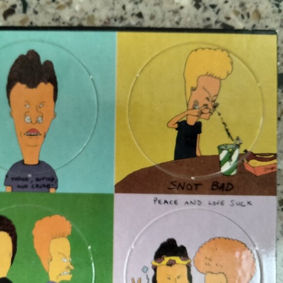 DUO: New Beavis & Butthead Unpunched Pogs Milk Caps Sheets - Picture 4 of 11